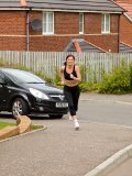 Juicy mom takes her tight clothes off after jogging right on her flat's stairway