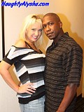 This skanky blonde babe loves a black guy's huge cock more than anything in the world