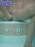 Slutty blonde cock loving babe gets herself a deep fisting in the swimming pool